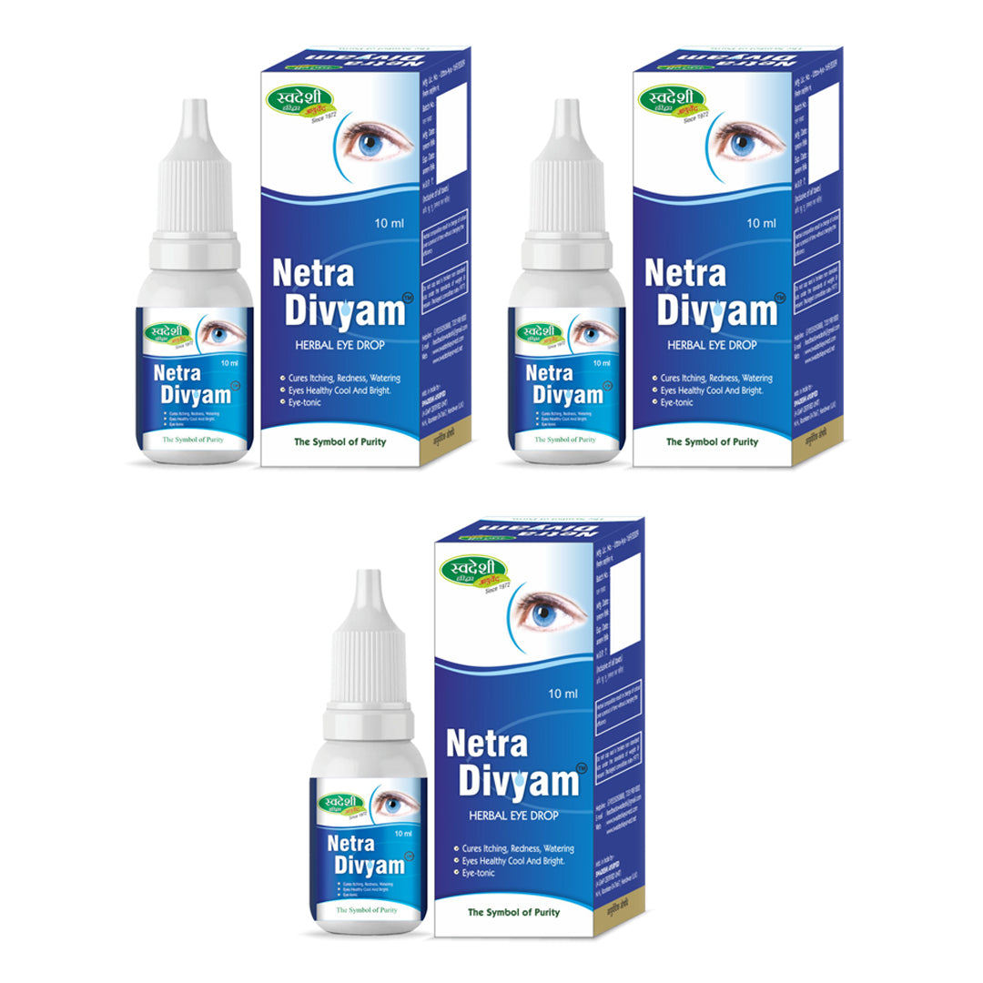 Pack of 3 Netra Divyam 10ml Eye Drop for Eye Care, Helps Soothe Eye Itching, Irritation, Redness.