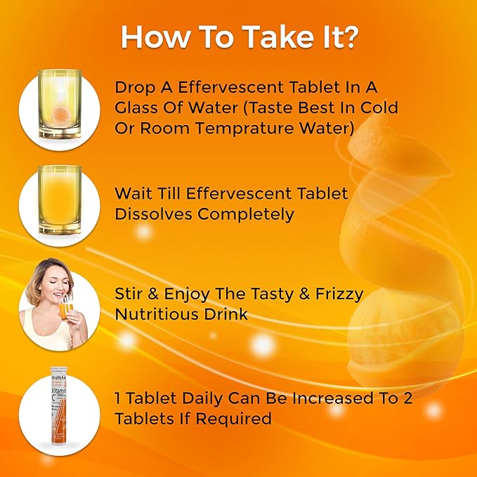 HealthAid Vitamin C 1000mg Effervescent Tablet Orange - 20 Effervescent Tablet