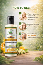 Bhudevam Natuals Khadi Orange & Lemongrass Conditioner For Frizz Control & Hydrating Hair Care Formula- 420ML (Pack of 2)