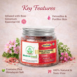 Bhudevam Naturals Khadi Rose Geranium Bath Salts for Relaxation – Natural Aromatherapy Soaking Salts with Essential Oils for Stress Relief & Skin Care- 200GM