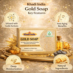 Bhudevam Naturals Khadi Handmade Gold Soap For Luxury Skin Brightening & Glow Soap - 500GM (Pack of 2)
