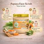 Bhudevam Naturals Khadi Papaya Face Scrub for Tan Removal – Exfoliating Scrub for Dead Skin, Dark Spots & Skin Glow- 150GM