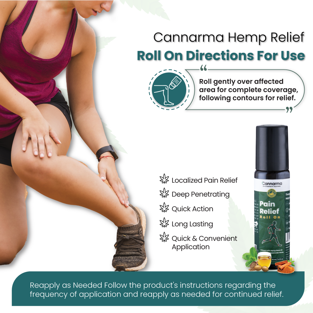 Cannarma Pain Relief Roll On | Heals Back Pain, Muscle Pain, Knee Pain, Joint Pain & Headache 10ml