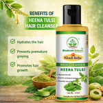 Bhudevam Naturals Khadi Henna & Tulsi Hair Shampoo for Scalp Care & Hair Fall Control- 420ML (Pack of 2)
