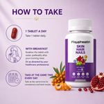 Fixuphealth Hair Skin Nails Supplement | Biotin Tablets for Hair Growth with Glutathione, Vitamin B12 & Pomegranate Extract | Hair Vitamins for Men & Women | Healthy Hair, Skin & Nails | 60 Tablets