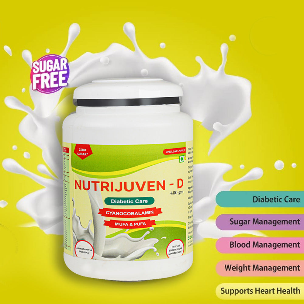Nutrijuven - D Diabetic Care Powder (400gm Each) Zero Sugar Vanilla