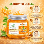 Bhudevam Naturals Khadi Orange Aloe Vera Gel for Face & Hair – Vitamin C Brightening & Hydrating Skin Care | Natural Glow Moisturizer- 200GM