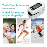 Medtech OG05 - Fingertip Pulse Oximeter | Blood Oxygen Saturation and Heart Rate Monitor | SpO2 Oxygen Meter | Finger Pulse oximeter | 4 Parameters - Perfusion Index, Respiratory Rate, Oxygen Level and Pulse Rate