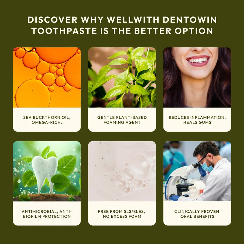 WellWith Dentowin Sea Buckthorn Herbal Toothpaste (100g) (Pack of 2)