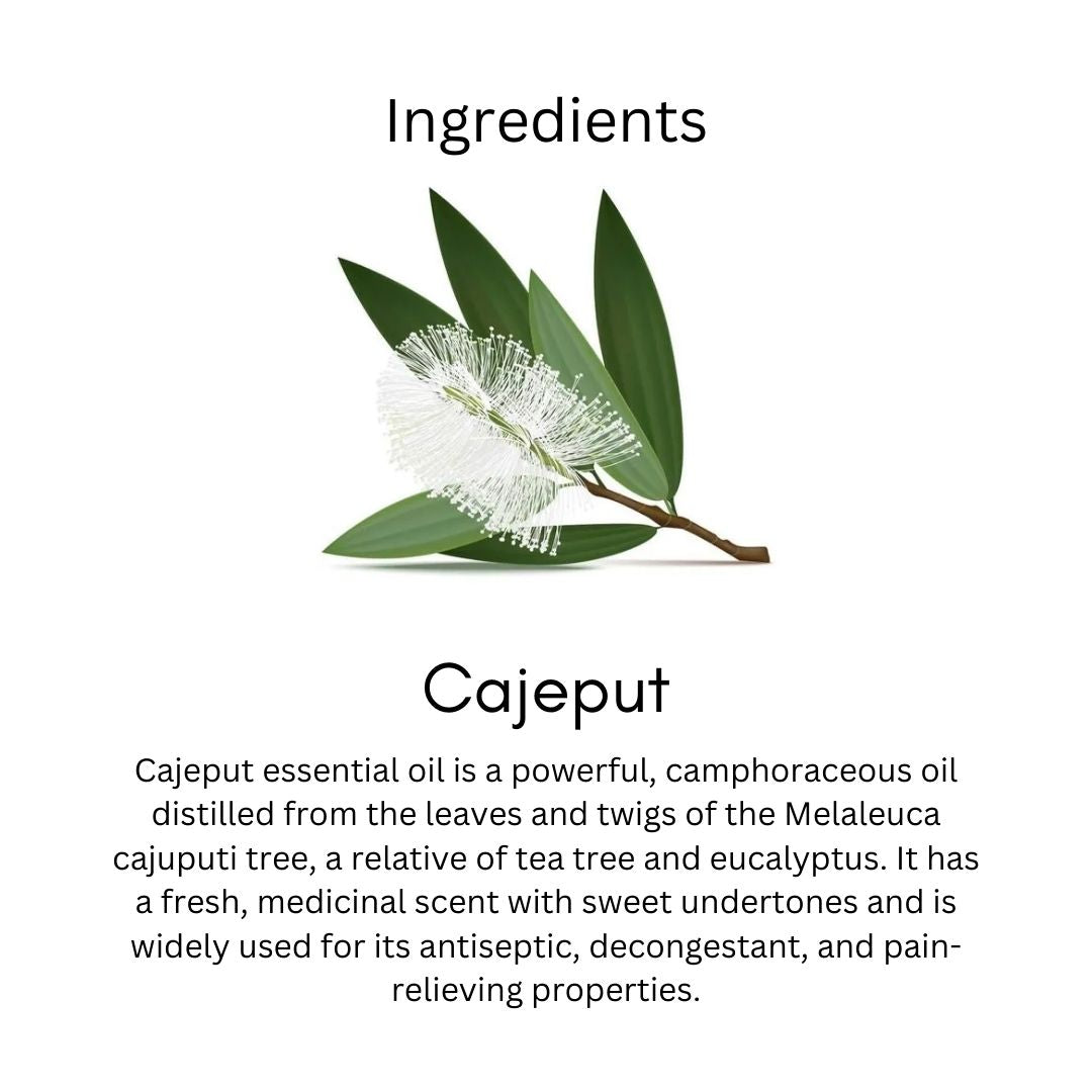 Khadi Cajeput Essential Oil | Pure & Natural Cajeput Oil for Body Massage & Aromatherapy | Refreshing Herbal Essential Oil for Respiratory Wellness & Muscle Care | 15 ml