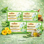 Bhudevam Naturals Khadi Green Apple Handmade Bath Soap with Refreshing Fruity Fragrance for Soft & Glowing Skin- 500GM (Pack of 4)