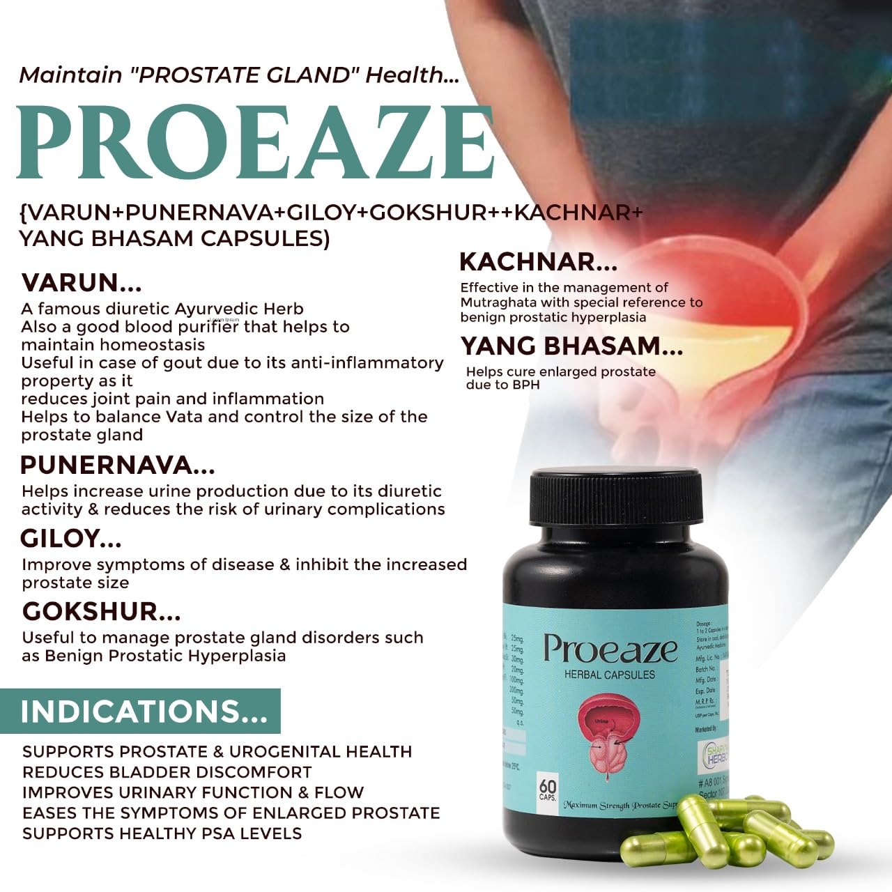 Sharvy Herbotec Proease Capsules - 60 Caps