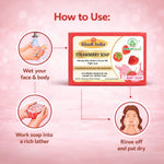 Bhudevam Naturals Khadi Strawberry Handmade Bath Soap for Soft, Smooth & Radiant Skin- 500GM (Pack of 4)