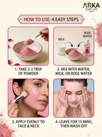 Arka Pure Life Natural Rose Petal Powder – Herbal Face & Skin Care Powder for Refreshing, Soothing & Healthy-Looking Skin – 200g