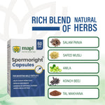 MAPL Spermoright Capsules 60 | Ayurvedic Fertility Support for Men | Boosts Sperm Count, Semen Volume, Stamina & Vitality Naturally