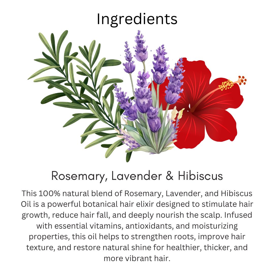 Utkrisht Khadi Pure Rosemary, Lavender & Hibiscus Hair Oil | Herbal Formula for Hair Growth, Hair Fall Control & Scalp Nourishment