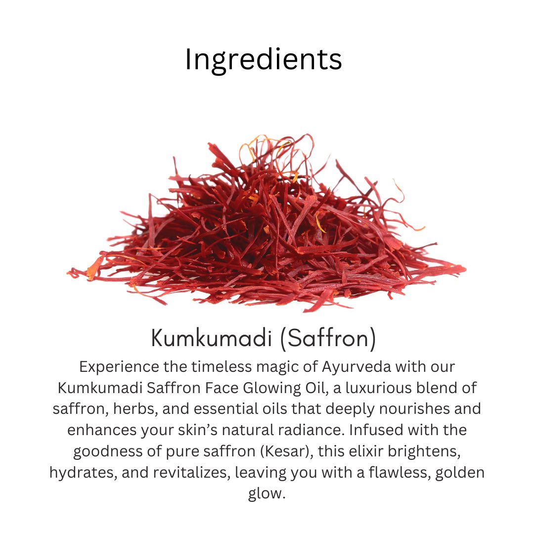 Khadi Kumkumadi Face Oil | Ayurvedic Kumkumadi Tailam with Saffron | Face Oil for Glowing & Radiant-Looking Skin | Dark Spot, Pigmentation & Fine Line Care | All Skin Types | 30 ml