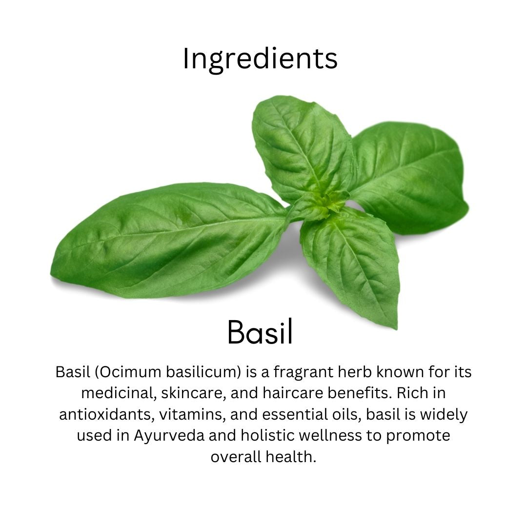 Khadi Basil Essential Oil | Pure & Natural Basil Oil for Hair & Scalp Care | Herbal Essential Oil for Dandruff & Aromatherapy | Helps Support Healthy-Looking Hair & Relaxation | 15 ml