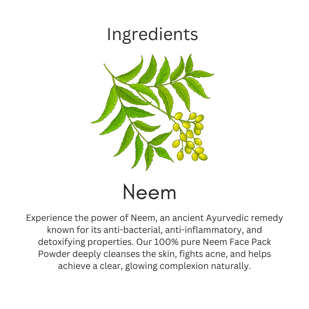 Khadi Neem Powder for Face & Hair | 100% Natural & Pure Neem Leaf Powder | Helps Control Acne, Pimples & Dandruff | Skin Purifying & Scalp Cleansing | For All Skin Types