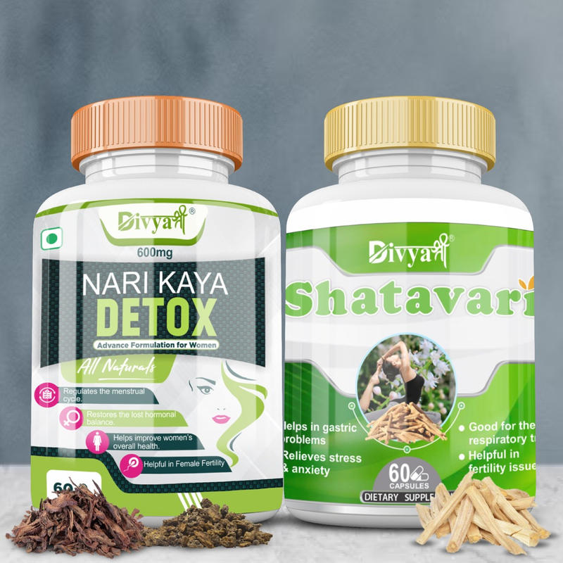 Divya Shree Nari Kaya Detox Capsule and Shatavari Women's Wellness Kit