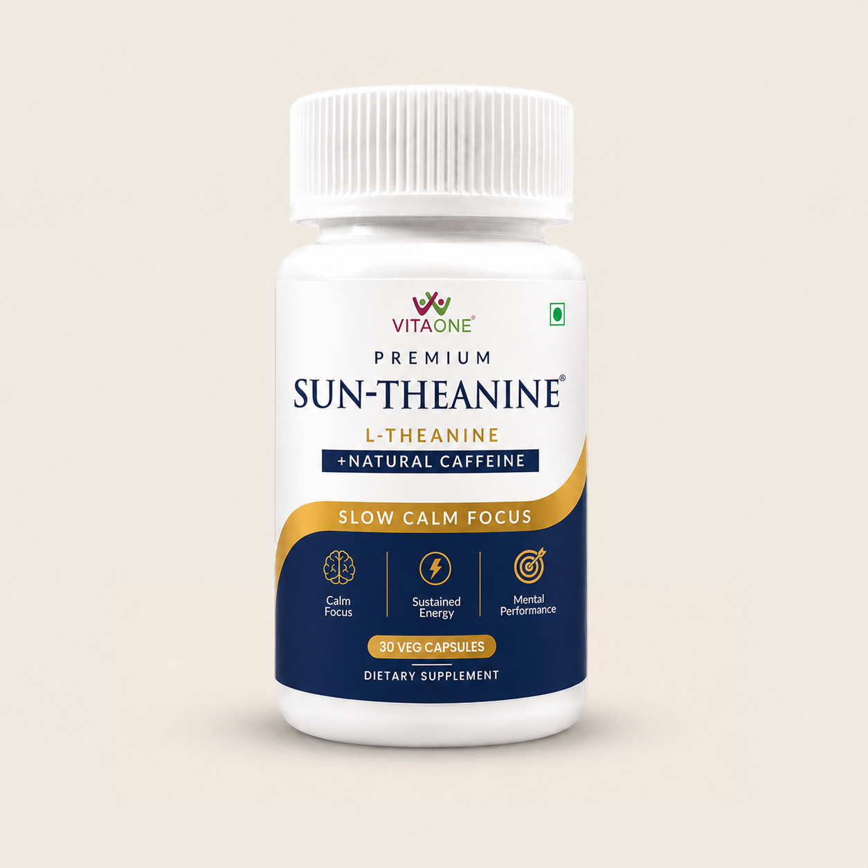Vitaone Sun-Theanine® + Natural Caffeine Capsules (30s) | For Sustained Energy, Sharp Focus & Mental Clarity
