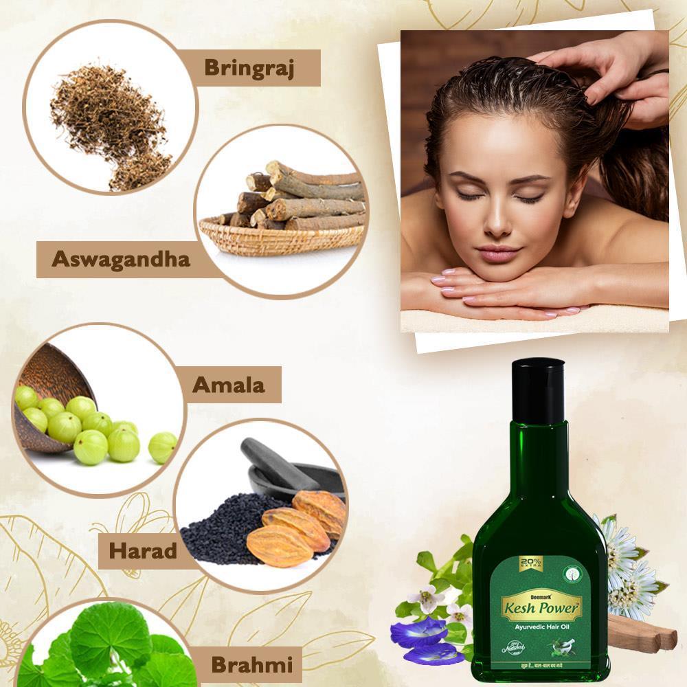 Deemark Kesh Power Ayurvedic Hair Oil Hair Fall Control & Regrowth (120 ml)
