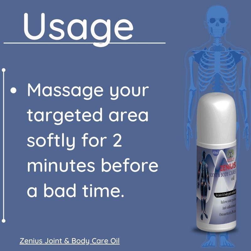 Zenius Joint & Body Care Oil - Body Pain Relief Oil for Joint Support and Pain Relief - 60ml Oil