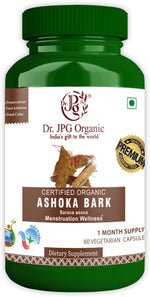 DR. JPG Organic Ashoka Bark Capsules (500mg, 60 Veg Capsules) | 100% Certified Organic Saraca Indica
