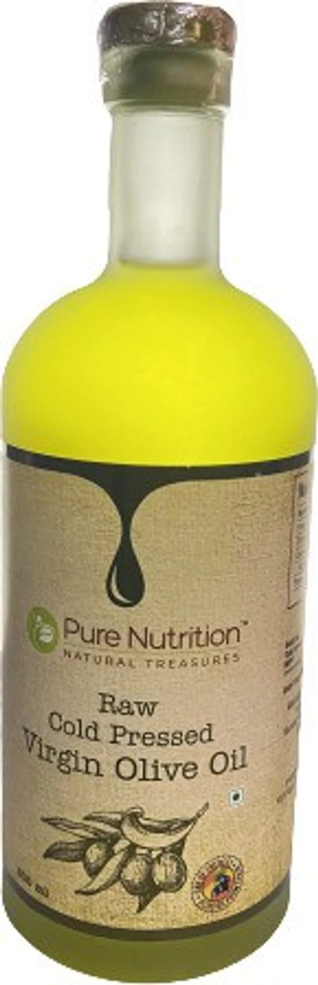 Pure Nutrition Virgin Olive Oil 500ml Glass Bottle | Premium Cold Pressed Cooking Oil