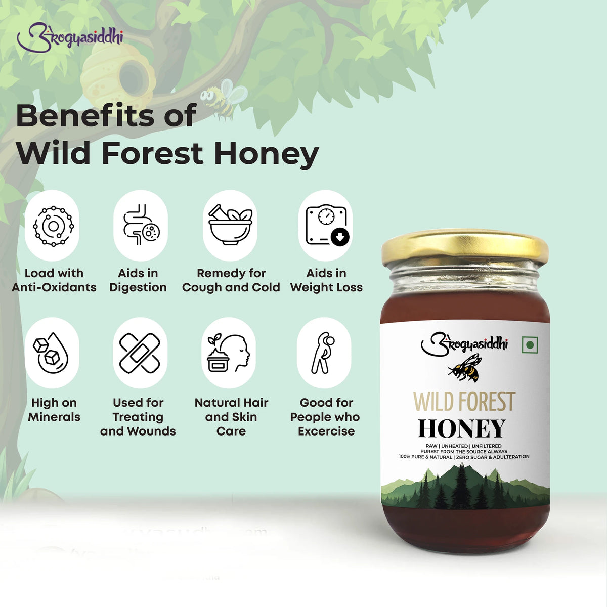 Arogyasiddhi Wild Forest Honey (500ml Each)