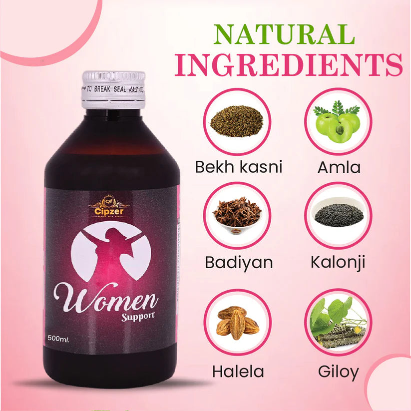 Cipzer Women Support Syrup - 500ml | Menstrual Wellness, Hormonal Balance, Energy & Female Vitality