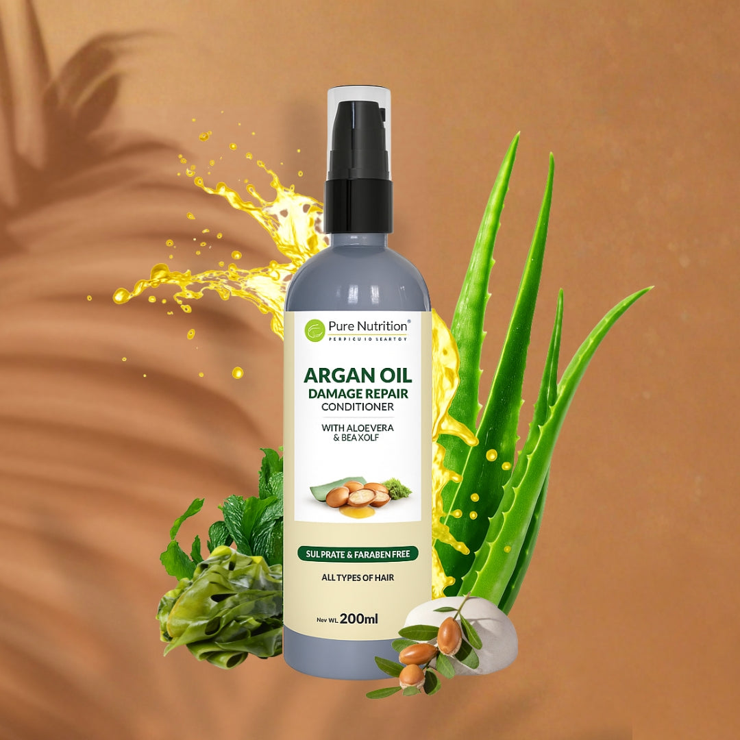 Pure Nutrition Argan Oil Damage Repair Conditioner – 200ml | Smooth & Nourish | For Dry & Damaged Hair