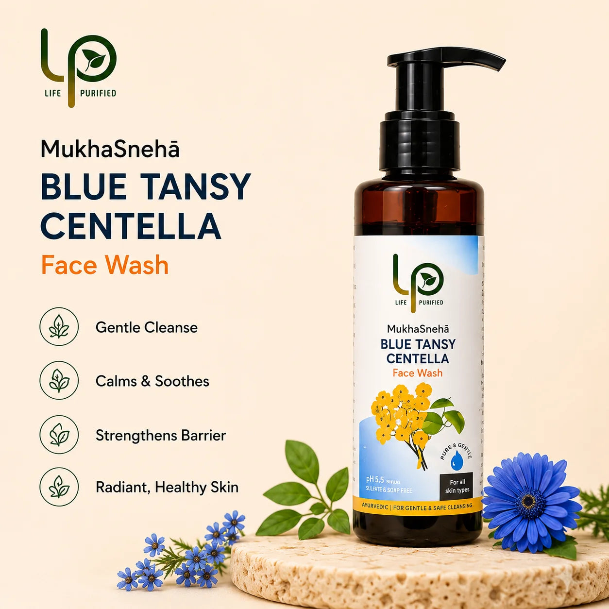 MukhaSneha™ Blue Tansy Centella Mild Face Cleanser 50 ML