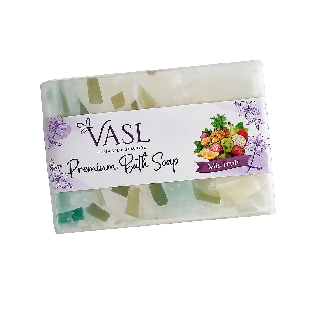 VASL Premium Mix Fruit Soap Pack of 3 - Natural Fruit Extract Bath Soap