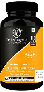 DR. JPG Organic Methi / Fenugreek Capsules (500mg, 120 Veg Capsules) | For Blood Sugar, Digestion & Lactation Support | 100% Certified Organic