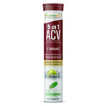 Vitaminnica ACV 5-in-1 Moringa Effervescent Tablets | Green Apple Flavor | 1100mg Natural Energy & Immunity Booster | Apple Cider Vinegar with Antioxidants to Help Control Cravings | 15 Tablets (Pack of 1)