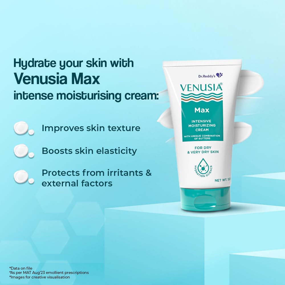 Venusia Max Intensive Moisturizing Cream | Face Care Product for Dry & Very Dry Skin | Repairs the Skin