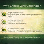 Pure Nutrition Zinc Gluconate 60mg, 120 Capsules | Immune & Skin Health Support