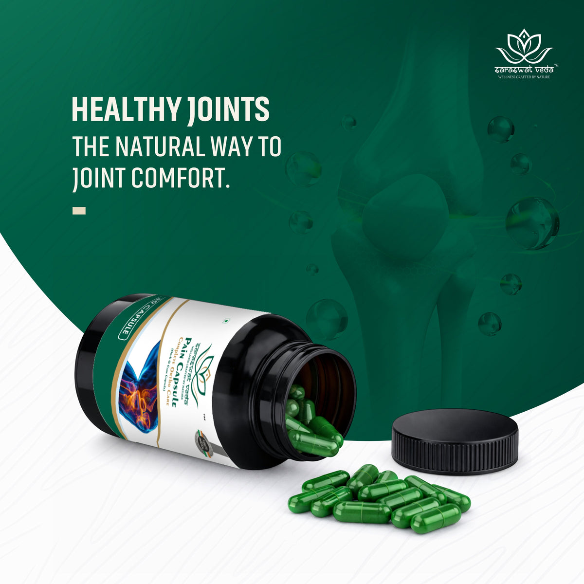 Saraswat Veda Pain Relief Ayurvedic Capsules | 30 Capsules