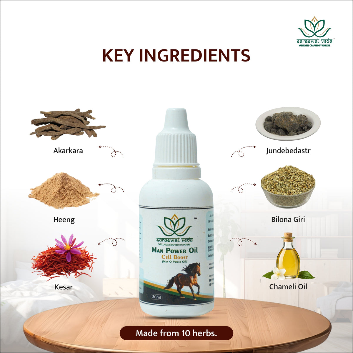 Saraswat Veda Man Power Ayurvedic Oil | 30 ml