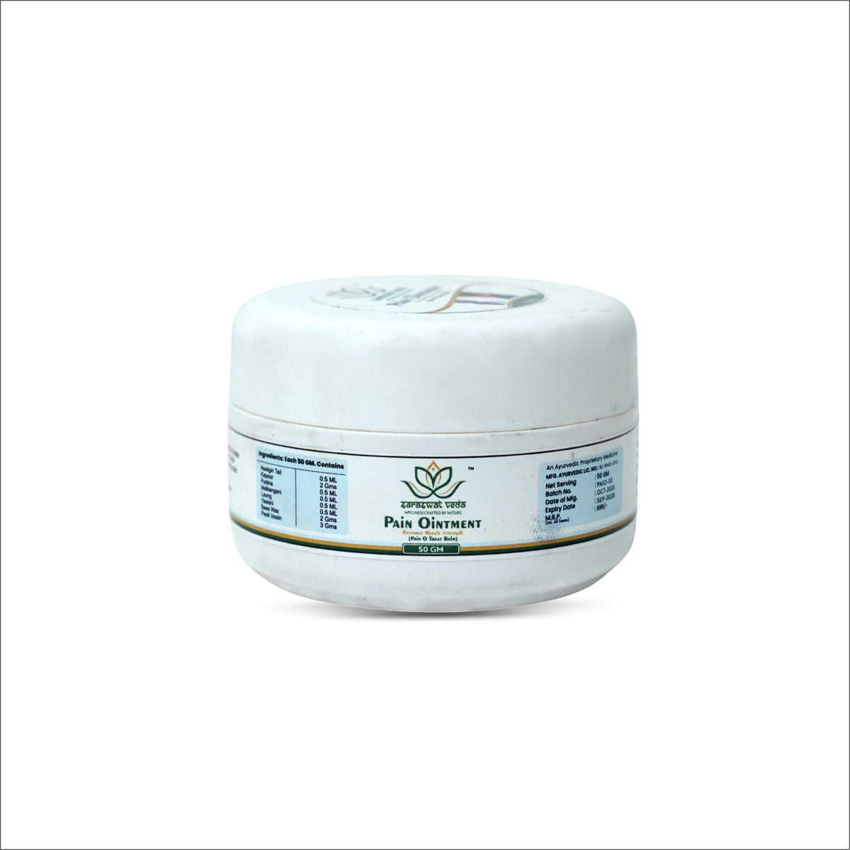 Saraswat Veda Pain O Treat Ayurvedic Balm 50g