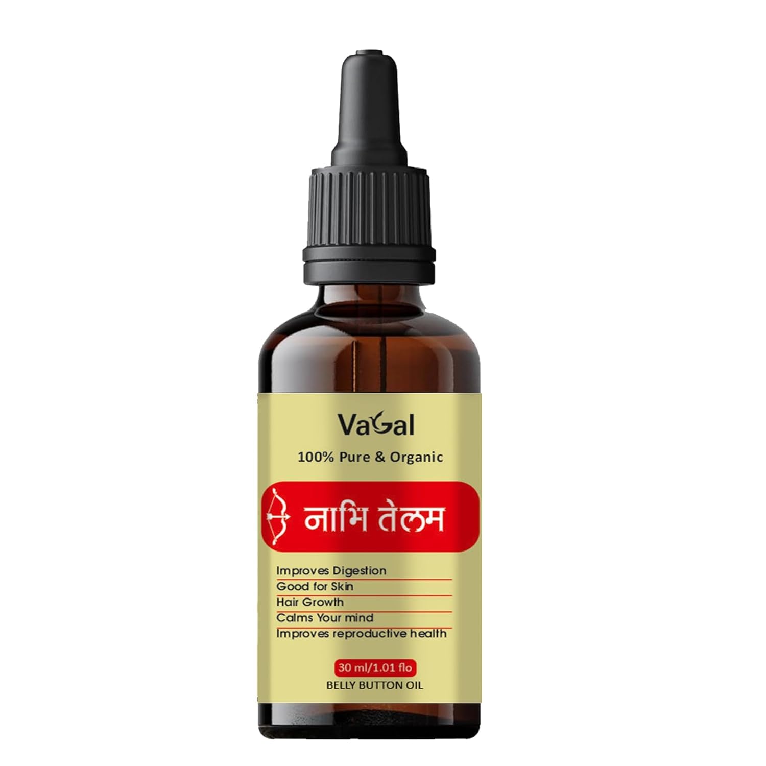 Vagal Original Nabhi Tailam 30ml | Ayurvedic Multi Benefit Pure Nabhi Tailam | Belly Button oil for Skin & Hair | Nabhi Tail ayurvedic for Health and Beauty | नाभि तेल 30ml (Pack of 1)