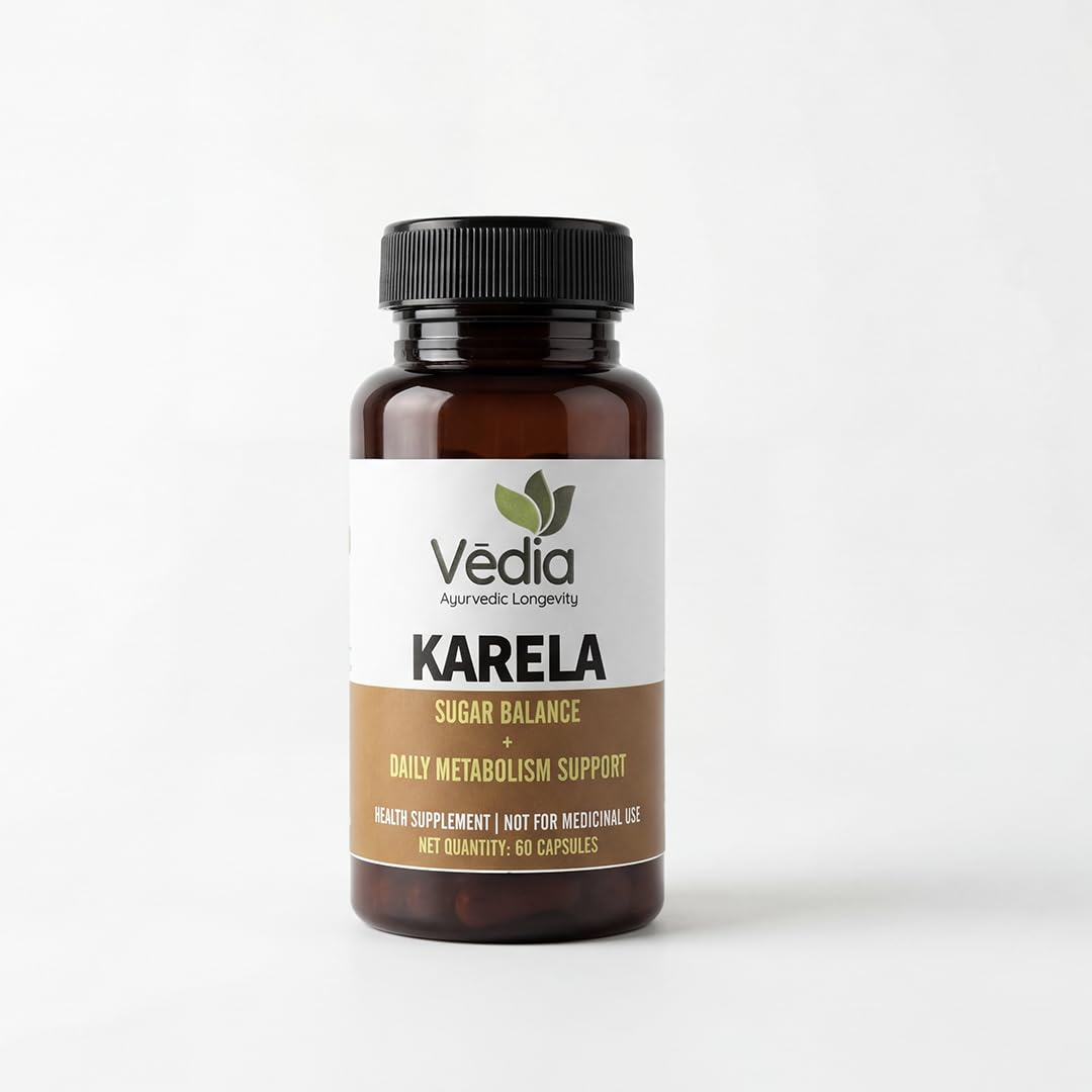 Vedia Karela (Bitter Melon) Capsules | Natural Blood Sugar Balance & Daily Metabolism Support Supplement (60 Capsules)