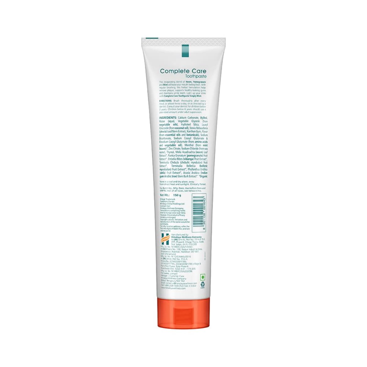 Himalaya Botanique Complete Care Toothpaste - Simply Mint | Free from Fluoride & SLS | For Fresh Breath and Clean Mouth | 150g