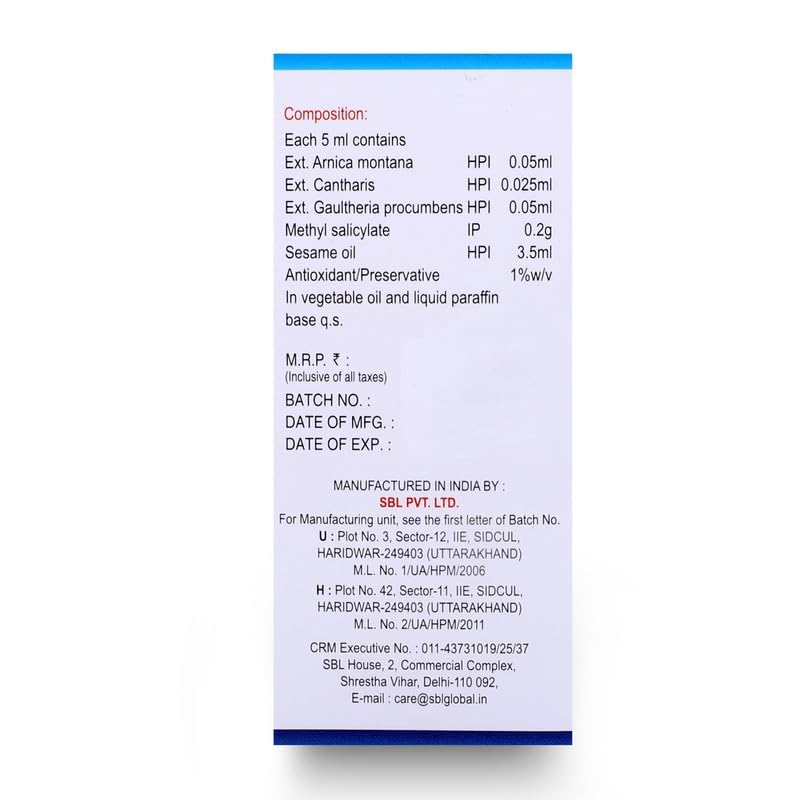 SBL Orthomuv Massage Oil - 60ml - Pack of 2
