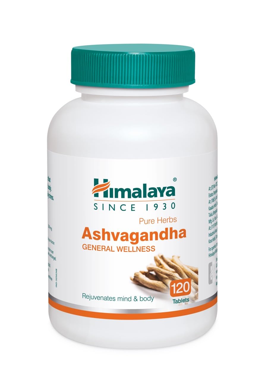Himalaya Ashvagandha Tablet | Stress Relief Supplement | Rejuvenates Mind & Body - 120 Tablet