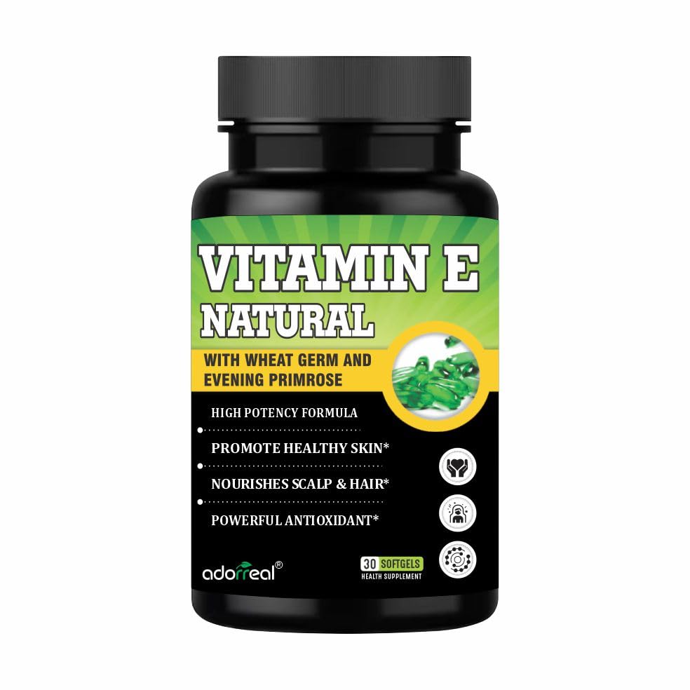 Adorreal Vitamin E Softgels | Vitamin Supplement | 30 Softgels