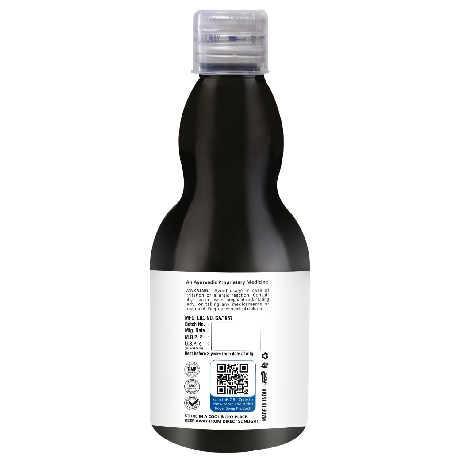 Royal Swag Ayurvedic Lung Detox Syrup - Sugar Free for Smokers & Pollution (200ml)