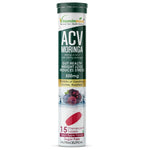 Vitaminnica ACV & Moringa Effervescent Tablets - Mixberries Craving & Gut Support, 15 Count
