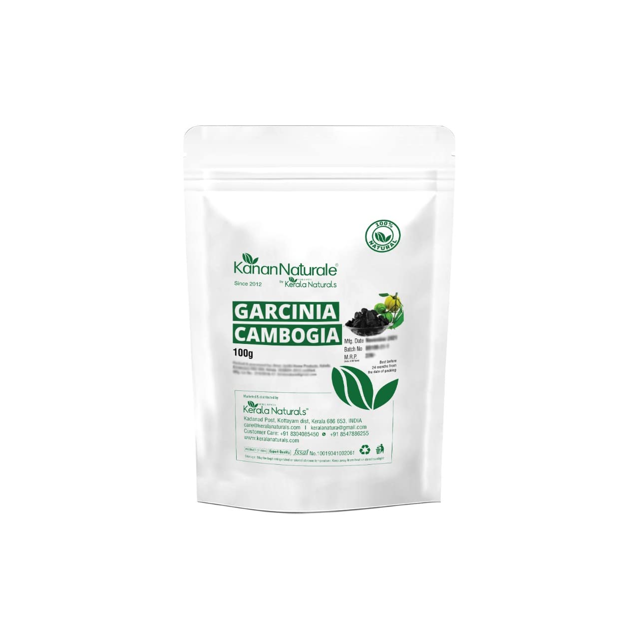 Kerala Naturals Garcinia Cambogia Powder 100g - High HCA Metabolism Booster